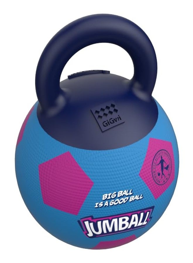 جيجوي كرة قدم GiGwi Jumball للكلاب، كرة مطاطية متينة للعب التفاعلي العنيف، مقبض سهل الإمساك للشد والجلب والرمي، مزودة بمضخة هواء، تشجع على التمرين، تقلل من الملل، لون أزرق، مقاس متوسط/كبير - Image 3